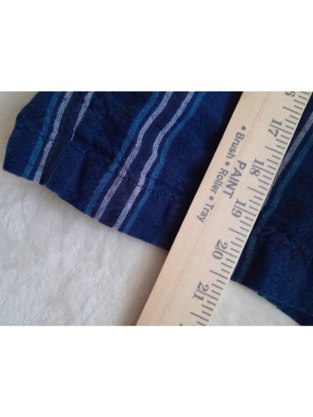 Banana Republic Linen Shorts Vacation Beach Resort Casual Striped Shorts 38 Blue - Picture 5 of 8